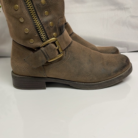 Unr8ed Brown Distressed Tall Boots - Picture 7 of 16